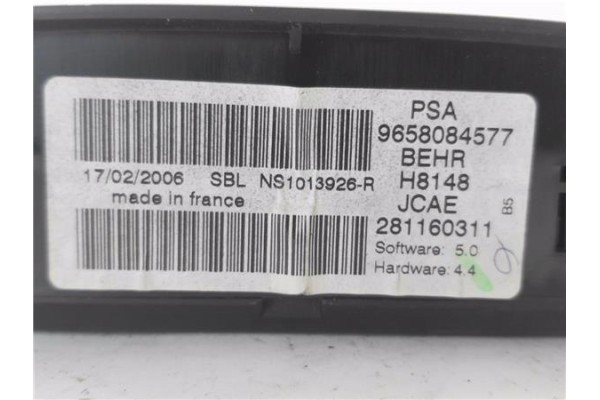 Recambio de mandos climatizador para citroen c4 coupe 1.6 16v referencia OEM IAM 9658084577 281160311 