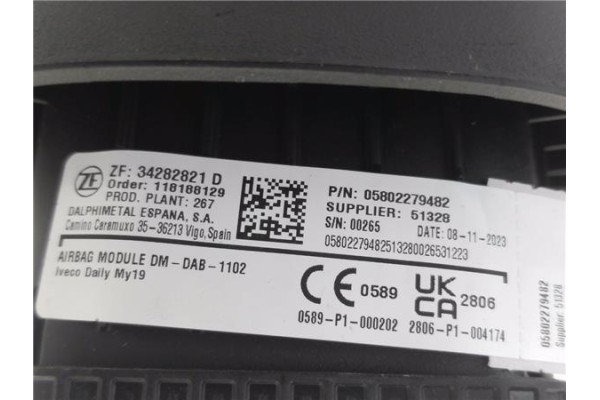 Recambio de kit airbag para iveco daily chasis 2.3 referencia OEM IAM 34282821D 5801460860 