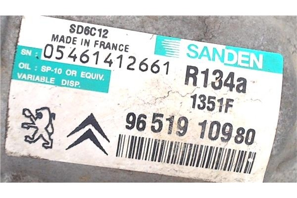 Recambio de compresor aire acond. para peugeot 207 1.4 16v referencia OEM IAM 9651910980  