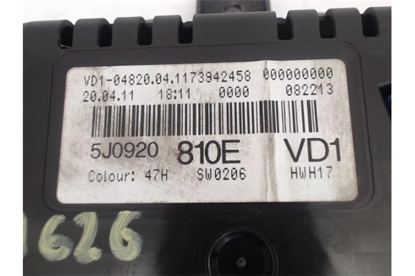 Recambio de cuadro completo para skoda fabia (5j2) 1.2 referencia OEM IAM 5J0920810E  