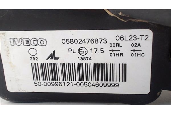 Recambio de faro delantero dcho para iveco daily chasis 2.3 referencia OEM IAM 05802476873  