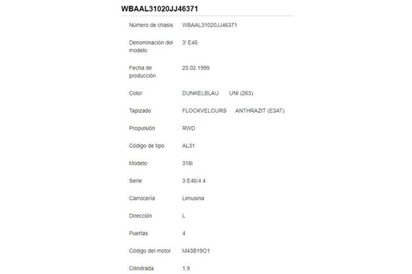 bmw serie 3 berlina (e46) del año 1999
