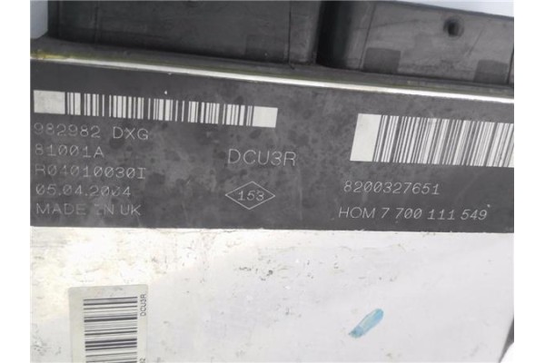 Recambio de centralita para renault kangoo i (f/kc0) d 65 1.9 (kc0e, kc02, kc0j, kc0n) referencia OEM IAM 8200327651 7700111549 