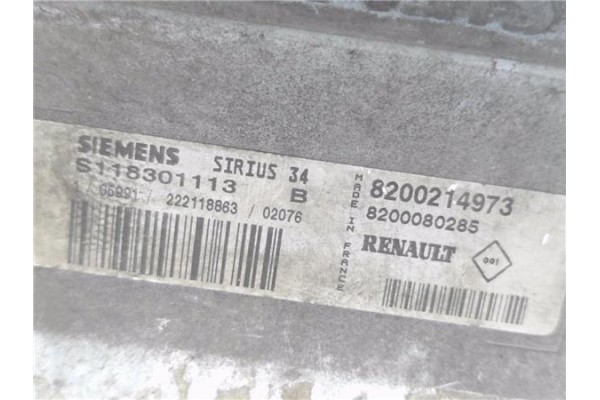 Recambio de centralita para renault scenic i (ja...) 2.0 16v (ja1b, ja1d) referencia OEM IAM 8200214973 S118301113B 