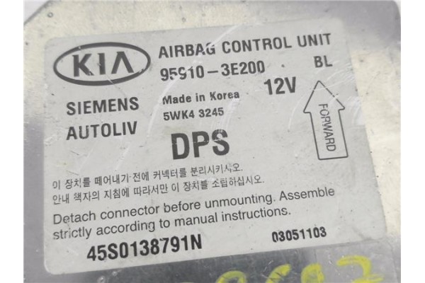 Recambio de centralita airbag para kia sorento (bl) 2.5 crdi referencia OEM IAM 959103E200 5WK43245 