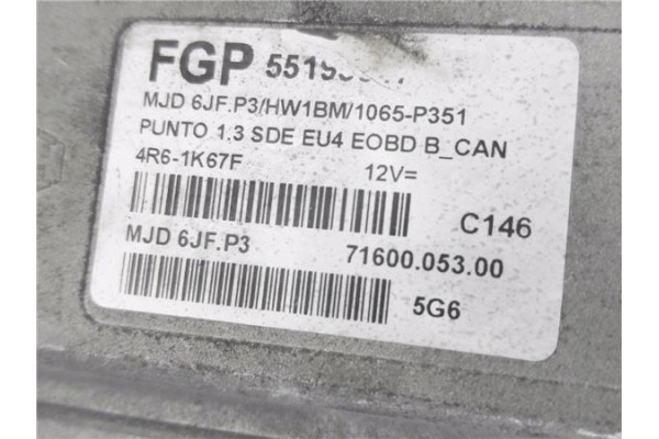 Recambio de centralita para fiat ii punto (188) berlina 1.3 jtd classic referencia OEM IAM 7160005300  