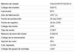 opel zafira del año 2006