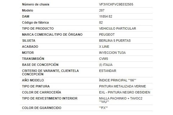 peugeot 207 del año 2009