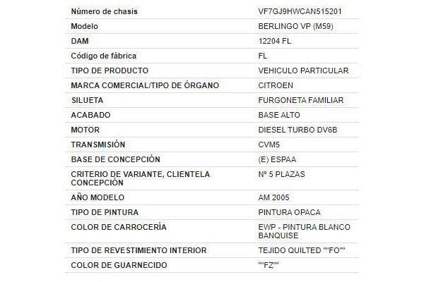 citroen berlingo del año 2010