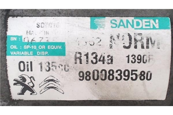Recambio de compresor aire acond. para citroen c4 picasso 1.6 hdi referencia OEM IAM 9800839580 R134A 