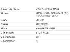 nissan nv200 furgón del año 2016