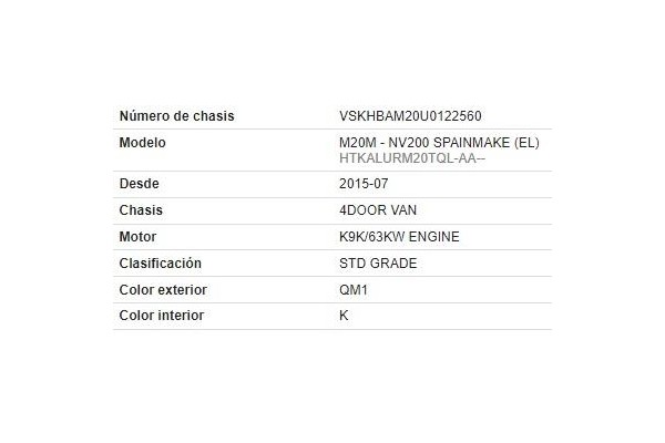nissan nv200 furgón del año 2016