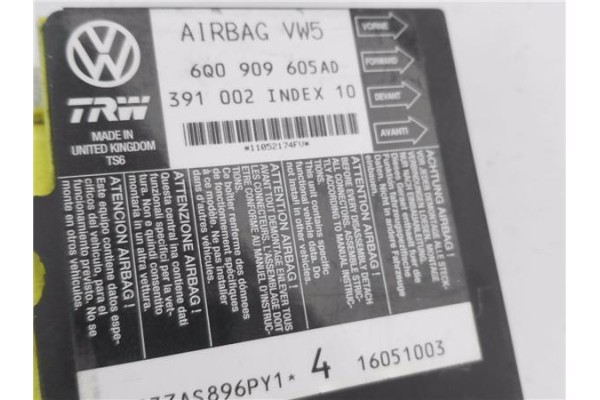 Recambio de centralita airbag para seat ibiza (6l1) 1.9 sdi referencia OEM IAM 6Q0909605AD 16051003 