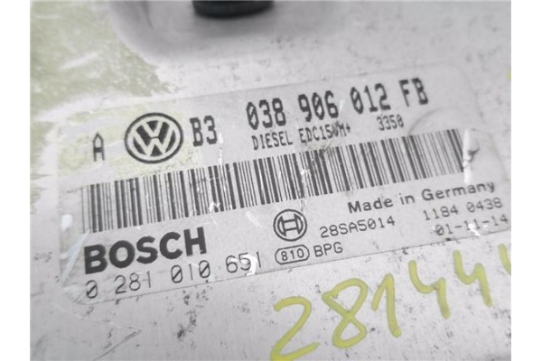 Recambio de centralita para volkswagen golf iv berlina (1j1) 1.9 tdi referencia OEM IAM 038906012FB 281010651 