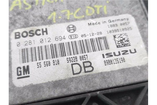 Recambio de centralita para opel astra h berlina 1.7 cdti referencia OEM IAM 55560810 281012694 