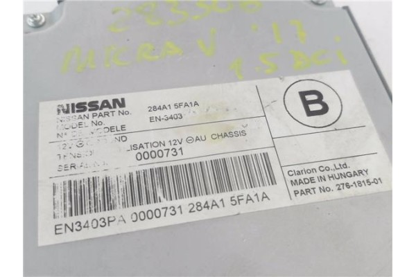 Recambio de centralita para nissan micra v (k14) 1.5 acenta referencia OEM IAM 284A15FA1A 276181501 