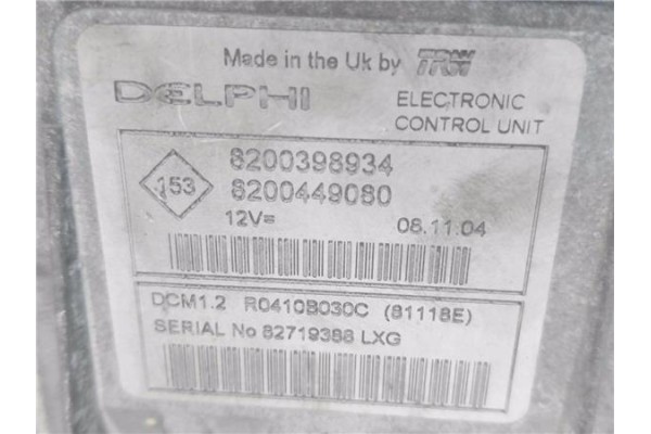 Recambio de centralita para renault modus i 1.5 dci (fp0d, jp0d) referencia OEM IAM 8200398934 8200449080 