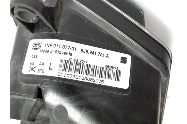 Recambio de faro antiniebla izquierdo para seat leon (5f1) referencia OEM IAM 6J9941701A 0110770100685175 