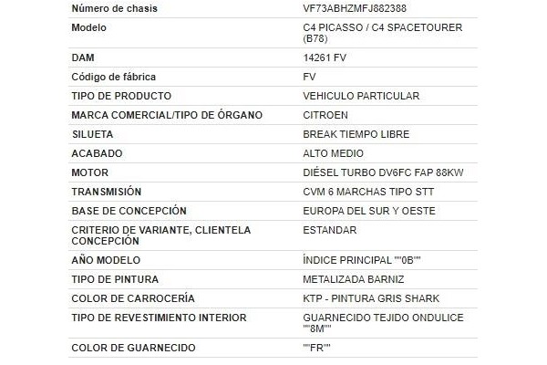 citroen c4 grand picasso/spacetourer del año 2015