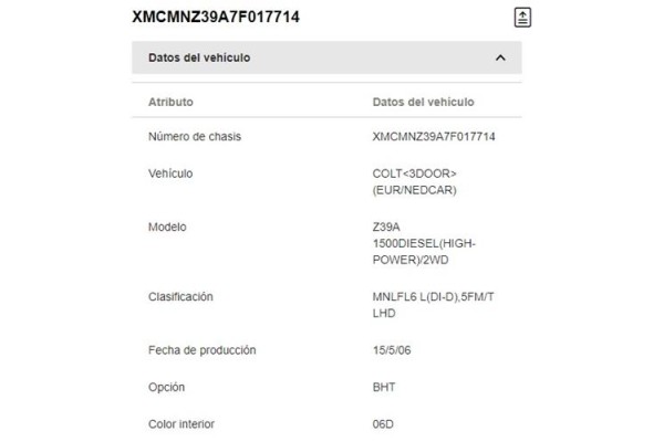 mitsubishi colt cz3 berl. 3 (z30) del año 2007