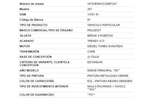 peugeot 207 sw del año 2008
