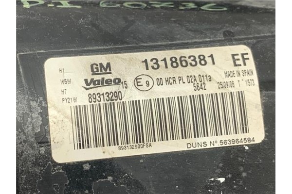 Recambio de faro delantero izquierdo para opel corsa d 1.2 referencia OEM IAM 13186381 89313290 