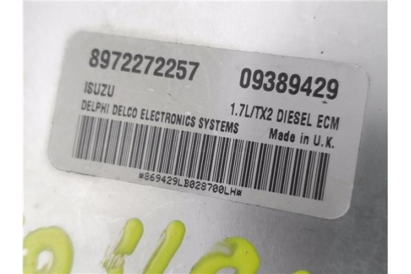 Recambio de centralita para opel corsa c 1.7 club referencia OEM IAM 8972272257 9389429 