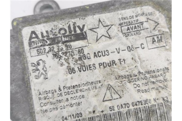 Recambio de centralita airbag para peugeot 206 2.0 gt referencia OEM IAM 9652275980  