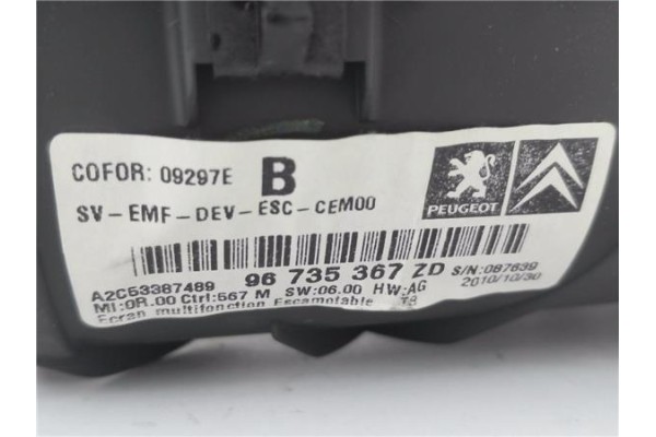 Recambio de pantalla para peugeot 5008 1.6 premium referencia OEM IAM 96735367ZD A2C53387489 