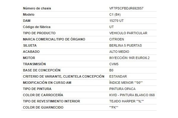citroen c1 del año 2018