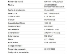 hyundai atos prime (mx) del año 2003