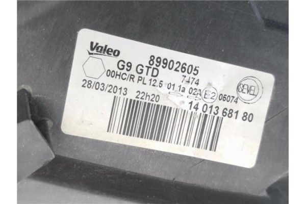 Recambio de faro delantero izquierdo para citroen jumpy 2.0 hdi 125 fap 27 l1h1 fugón referencia OEM IAM 1401368180 89902605 