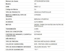 citroen c5 berlina del año 2003