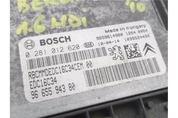 Recambio de centralita para citroen berlingo 1.6 hdi 75 600 first furgón referencia OEM IAM 9665594380 281012620 