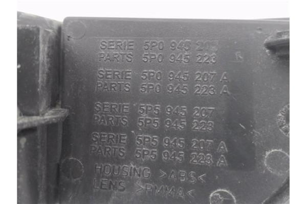 Recambio de piloto defensa trasero izquierdo para seat altea (5p1) 1.9 tdi referencia OEM IAM 5P0943207 5P0945223 