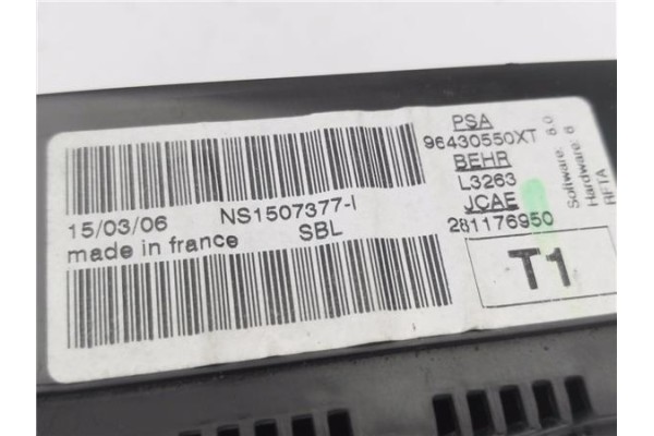 Recambio de mandos climatizador para peugeot 206 cc cabrio-coupé 1.6 16v referencia OEM IAM 93430550XT 281176950 