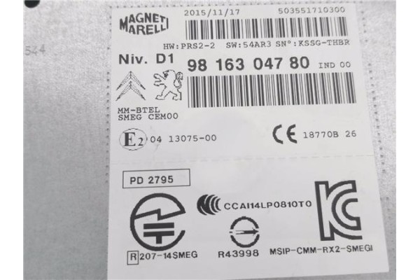 Recambio de autoradio para citroen c4 grand picasso/spacetourer 1.6 attraction referencia OEM IAM 9816304780  