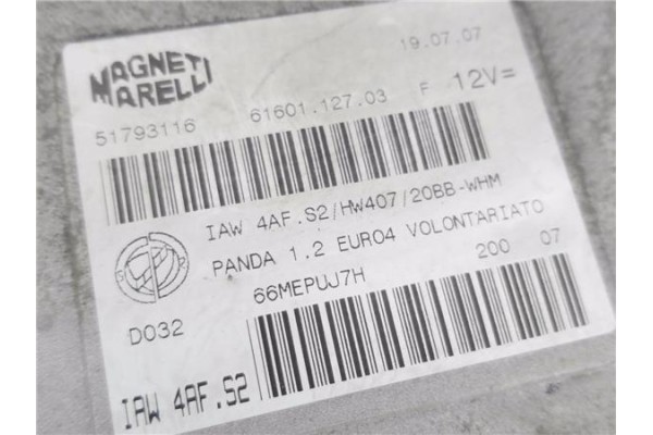 Recambio de centralita para fiat ii panda (169) 1.2 referencia OEM IAM 51793116 6160112703 