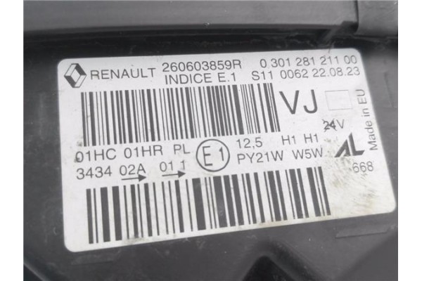 Recambio de faro delantero izquierdo para renault captur i 1.2 intens referencia OEM IAM 260603859R 30128121100 