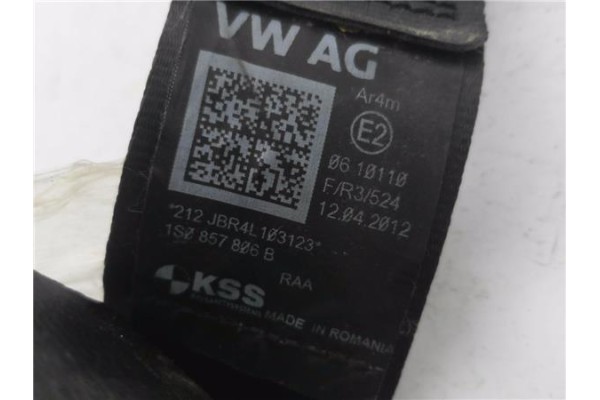 Recambio de cinturon seguridad trasero derecho para volkswagen up! (121) 1.0 black up! referencia OEM IAM 1S0857806B  
