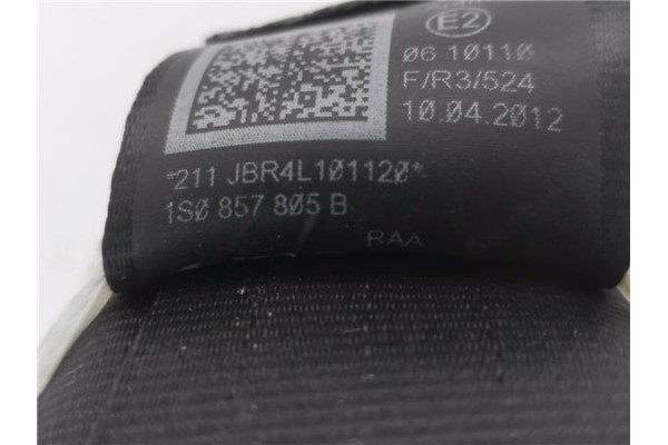Recambio de cinturon seguridad trasero izquierdo para volkswagen up! (121) 1.0 black up! referencia OEM IAM 1S0857805B  