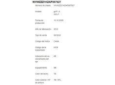 volkswagen golf vi (5k1) del año 2009