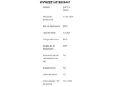 volkswagen golf iv berlina (1j1) del año 2001