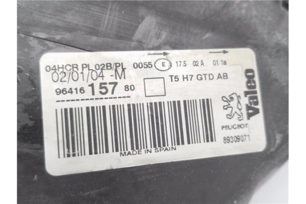 Recambio de faro delantero izquierdo para peugeot 307 break / sw (s1) 2.0 hdi 110 referencia OEM IAM 9641615780 89309071 
