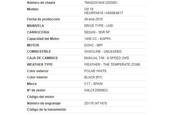 hyundai i30 (gd) del año 2015