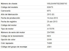 opel zafira del año 2013