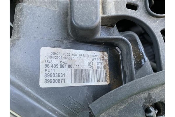 Recambio de faro delantero dcho para peugeot 207 1.4 referencia OEM IAM 964998618011 89903631 