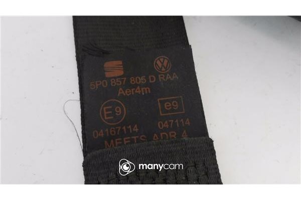 Recambio de cinturon seguridad trasero izquierdo para seat altea xl (5p5) 1.9 tdi referencia OEM IAM 5P0857805D 5M0857753E 