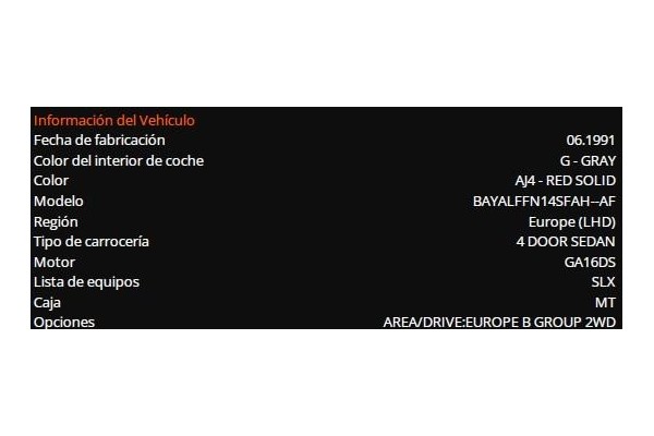 nissan sunny berlina (n14) del año 1991