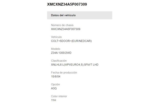 mitsubishi colt cz3 berl. 5 (z30a) del año 2004